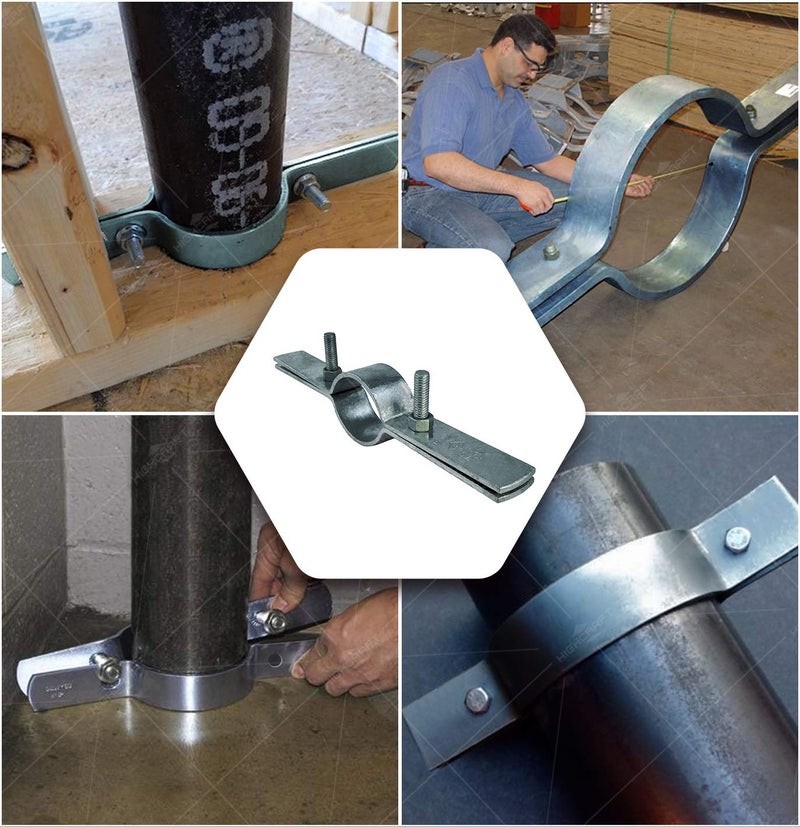 Highcraft DMST-H04 Riser Clamp Vertical Pipe Hanger for Copper, Iron, CPVC, PEX 4 in. Galvanized Steel, 4 - Image 4